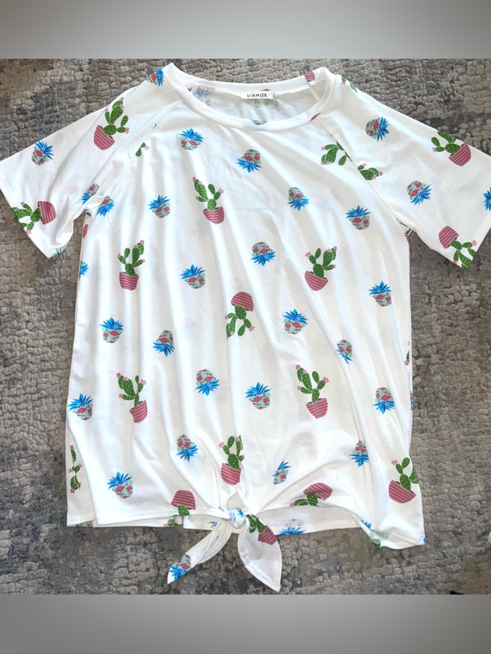 Viamor succulent short sleeve top size large
